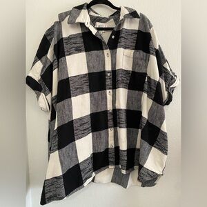 BDG Urban Outfitters Plaid Checkered Flannel Shirt Top Oversized L/XL